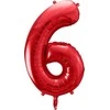 PartyDeco Folinis balionas "6" raudonas 86cm