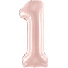 PartyDeco Balionas folinis skaičius 1 rausvas 72cm