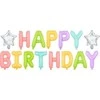PartyDeco Foliniai balionai "HAPPY BIRTHDAY" margi pasteliniai