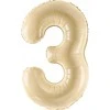 PartyDeco Balionas folinis skaičius 3 gelsvas matinis 72cm