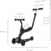 MILLY MALLY 5690 Qplay Sema Pro 3in1 Paspirtukas juodas