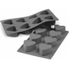 Patisse mini širdelės formos 29 x 17 cm pilkas silikonas 8 skyreliai