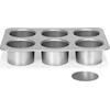 PATISSE Sidabrinis-TOP Forma 6 mini sūrio pyragams su nuimamu dugnu