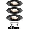 Paulmann NOVA PLUS COIN LED Mini DIM įleidžiamas šviestuvas, pakreipiamas 3x4W 310lm 66mm 2700K IP23 230V matinė juoda