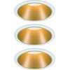 Paulmann LED įleidžiama apvali lubinė šviestuvo kolekcija Cole, 3 × 6,5 W, balta ir matinė aukso, 2700 K, komplektas