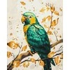 BRUSHME dažai pagal skaičius BRUSHME, 40x50 cm, auksinė, smaragdinė papūga, 1 vnt., dėžutėje