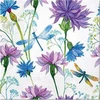 Paw Mondex Servetėlės 33x33 Violetinė/mėlyna gėlės ir laumžirgis 20vnt