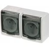 Pawbol Hermetinis lizdas Pawbol Beta1 D.3112GG/1 dvigubas 2x2P+Z, IP44 baltas/dūminis