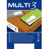 Multi 3 Lipnios etiketės Multi3, A4, 70x25.4 mm, (33) (100) 0707-800