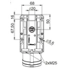 PCE CHF Combi lizdas CEE 32A 400V 3P + Z + N 230V su kabeliu Bolt IP44 9225- 6F.