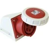 PCE Fiksuotas lizdas 32A 5P 400V raudona IP67 (1252-6p)