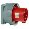 PCE Plokštės kištukas 63A 5P 400V raudonas IP67 POWER TWIST (635-6)