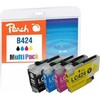 Peach Peach PI500-389 rašalo kasetė 4 vnt. Originali Standartinė išeiga Juoda, Žydra, Purpurinė, Geltona