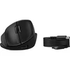 HP 725M superkondensatorinis ergonomiškas pakreipimo belaidis „Bluetooth“ pelė - programuojamas, daugiapaviršinis, daugiaįrenginis, dviejų režimų, itin greitai įkraunamas, pusiau vertikalus pakreipimas, patogus silikoninis - Juodas