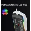 Pelė Rampage BLINK myszka žaidimams su laidu USB, 12800 DPI, RGB, sensor optyczny, balta