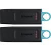 Kingston 64GB DT EXODIA USB3.2 GEN 1/(Juodas + TEAL) 2 PIECES