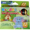 Penword Jumbo storio vaško kreidelės 12 spalvų