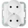 Plastrol Lizdas wtyczkowe podwójne -perła- p/t 2x2p 16a, 250v do systemu ramkowego, balta