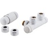 Perfexim Integruotas termostatinis rinkinys PHA-036 kampinis baltas, 50 mm atstumas PN10 + jungtys CU 15 ir pexa 16x2 (20-036-0000-001)