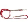 Pets Collection Šuns pavadėlis, liaudies raštas, reguliuojamas, juostinis, 16 mm / 220 cm, raudonas
