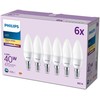 Philips LED classic Lampa 40W E14 Świeca Ciepłe 470lm matinė 6 vnt. P