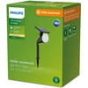 Saulės energija varomas LED lauko prožektorius su smaigaliu Philips JIVIX, 1,4 W, 4 V, 150 lm, šilta šviesa (2700 K), IP44, 323 x 151 x 105 mm, juodas