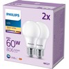 „Philips“ Signify LED klasikinė lempa, 60 W, E27, šiltai balta, 806 lm, plastikinė, balta, 2 vnt. pakuotėje
