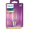 LED lempa Philips Fil, B35, 4.3W, E14, 2700K, 470lm, skaidri