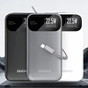 Dudao K31 10000 mAh 22.5W PD Powerbank su integruotu kabeliu – pilkos spalvos