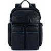 Piquadro, Mėlyna Square, Leather, Leather Backpack, Juodas, CA5573B2V, Unisex, Size L
