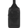 Piquadro, Monospalla, Leather, Leather Backpack, Juodas, Mono Sling, For Men, 19 x 32 x 8 cm