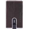 Piquadro, Juodas Square, Odinis vizitinių kortelių dėklas, Kvadratinė slankiojanti sistema, PP4825B3R-TM, Ruda, Vyrams