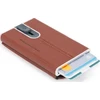 Piquadro, Juodas Square, Leather Card Holder, Square Sliding System, Brown, Unisex