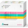 Pixio Sweet magnetinių kubų rinkinys vaikams nuo 6 metų, 60 dalių, skatina erdvinę vaizduotę, geltona, rožinė, turkio