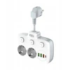 Plastrol Dvigubas kabelių skirstytuvas su atskirais jungikliais + USB R-273SWS/CA