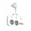 Plastrol Dvigubas kabelių skirstytuvas su atskirais jungikliais + USB R-273SWS/CA