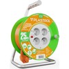 Plastrol Standartinis linijos būgno prailginimo laidas 25m H05V-F 3x1 4xGS 10A oranžinis (W-98947)