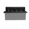 Plastrol Lizdas meblowe Montuojama, 3 złącza wtyczkowe schuko, 1xgniazdo usb a, 1xgniazdo usb c
