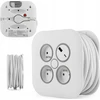 Plastrol Ištraukiamas prailginimo laidas 10m 3x1mm2 10A su terminiu saugikliu + USB-A + USB-C
