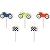 Party Deco Gimtadienio žvakutės "Lenktynės" spalvotos 5 vnt 2*3cm