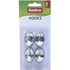 Sauber Kabliukai 4vnt 2,3x4cm, ovalios sidabras