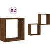 Wall Cube Lentynos 2 vnt Rudas ąžuolas 30x15x30 cm