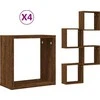 Wall Cube Lentynos 4 vnt Rudas ąžuolas 30x15x30 cm