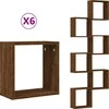 Wall Cube Lentynos 6 vnt Rudas ąžuolas 30x15x30 cm