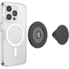 PopSockets Round Aluminum Triangle Knurl Grip MagSafe telefono laikiklis ir stovas, juodas