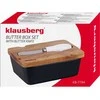 Maselniczka, Keraminė sviestinė, juoda, su akacijos medžio dangčiu ir peiliu sviestinėms, Klausberg, kb-7784