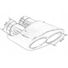 Poujoulat Duslintuvo antgalis 190 mm x 2 įleidimo angos 70 mm anglies pluošto blizgių komplektas