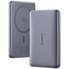 Powerbank Baseus PicoGo AM41 Ultra-Slim 10000mAh 27W Qi2 suderinamas su MagSafe su juodu USB-C kabeliu pintu 30cm - pilkas