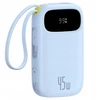 Baseus „EnerFill FC21 Qpow 3 Ultra 20000mAh 45W“ išorinė baterija su skaitmeniniu ekranu ir pridedamu laidu - Mėlyna