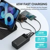 Powerbank BWOO 65W power bank 30000 mAh 2 x USB-A, 1 x Type C su wyświetlaczem LCD juoda